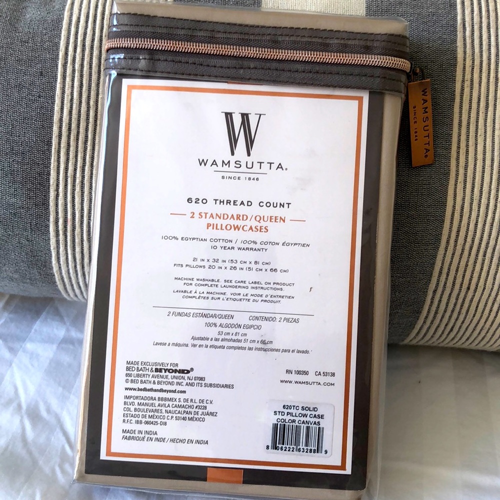Wamsutta 620 Thread Count. Set of 2 standard Queen pillowcases 3 sets available